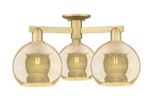 Innovations Lighting 716-3F-SG-G128-8 - Athens - 3 Light - 26 inch - Satin Gold - Semi-Flush Mount