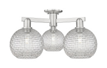 Innovations Lighting 716-3F-SN-G122C-8CL - Athens - 3 Light - 26 inch - Brushed Satin Nickel - Semi-Flush Mount