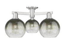 Innovations Lighting 716-3F-SN-G483-8SL - Brookhaven Globe - 3 Light - 6 inch - Brushed Satin Nickel - Semi-Flush Mount