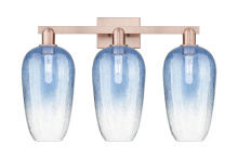 Innovations Lighting 716-3W-AC-G484-7SB - Brookhaven Flute - 3 Light - 26 inch - Antique Copper - Bath Vanity Light