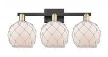 Innovations Lighting 716-3W-BAB-G121-8RW - Farmhouse Rope - 3 Light - 27 inch - Black Antique Brass - Bath Vanity Light