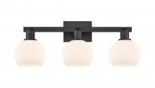 Innovations Lighting 716-3W-BK-G121-6 - Athens - 3 Light - 25 inch - Matte Black - Bath Vanity Light