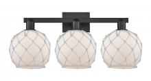 Innovations Lighting 716-3W-BK-G121-8RW - Farmhouse Rope - 3 Light - 27 inch - Matte Black - Bath Vanity Light