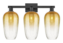 Innovations Lighting 716-3W-BK-G484-7AM - Brookhaven Flute - 3 Light - 26 inch - Matte Black - Bath Vanity Light