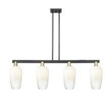 Innovations Lighting 716-4I-BAB-G484-7OP - Brookhaven Flute - 4 Light - 48 inch - Black Antique Brass - Stem hung - Island Light