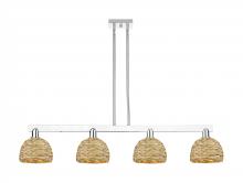 Innovations Lighting 716-4I-PC-RBD-8-NAT - Woven Rattan - 4 Light - 51 inch - Polished Chrome - Stem hung - Island Light