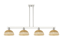 Innovations Lighting 716-4I-PN-NBD2-9-NAT - Bristol Natural II - 4 Light - 52 inch - Polished Nickel - Stem hung - Island Light