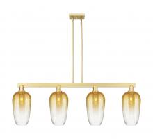 Innovations Lighting 716-4I-SG-G484-7AM - Brookhaven Flute - 4 Light - 48 inch - Satin Gold - Stem hung - Island Light