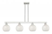 Innovations Lighting 716-4I-SN-G1216-8WM - White Mouchette - 4 Light - 51 inch - Brushed Satin Nickel - Stem hung - Island Light
