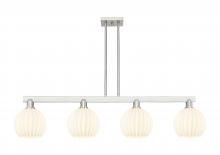 Innovations Lighting 716-4I-SN-G1217-8WV - White Venetian - 4 Light - 48 inch - Brushed Satin Nickel - Stem Hung - Island Light