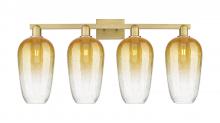 Innovations Lighting 716-4W-BB-G484-7AM - Brookhaven Flute - 4 Light - 36 inch - Brushed Brass - Bath Vanity Light