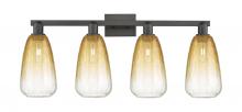 Innovations Lighting 716-4W-BK-G480-6AM - Brookhaven Almond - 4 Light - 36 inch - Matte Black - Bath Vanity Light