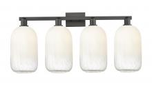 Innovations Lighting 716-4W-BK-G482-7OP - Brookhaven Cloche - 4 Light - 36 inch - Matte Black - Bath Vanity Light