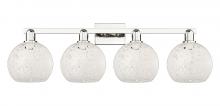 Innovations Lighting 716-4W-PN-G1216-8WM - White Mouchette - 4 Light - 35 inch - Polished Nickel - Bath Vanity Light
