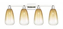 Innovations Lighting 716-4W-PN-G480-6AM - Brookhaven Almond - 4 Light - 36 inch - Polished Nickel - Bath Vanity Light