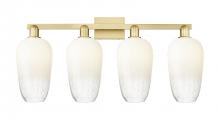 Innovations Lighting 716-4W-SG-G484-7OP - Brookhaven Flute - 4 Light - 36 inch - Satin Gold - Bath Vanity Light