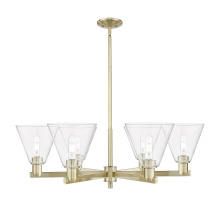 Innovations Lighting 716-6CR-AB-GBC-82 - Berkshire Glass - 6 Light - 38 inch - Antique Brass - Stem hung - Chandelier