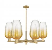 Innovations Lighting 716-6CR-BB-G484-7AM - Brookhaven Flute - 6 Light - 24 inch - Brushed Brass - Chandelier