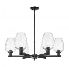 Innovations Lighting 716-6CR-BK-G457-6CL - Preston Flute - 6 Light - 24 inch - Matte Black - Chandelier