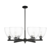 Innovations Lighting 716-6CR-BK-GBD-92 - Bristol - 6 Light - 39 inch - Matte Black - Stem hung - Chandelier
