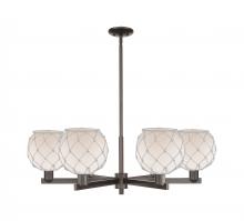 Innovations Lighting 716-6CR-OB-G121-8RW - Farmhouse Rope - 6 Light - 38 inch - Oil Rubbed Bronze - Stem hung - Chandelier