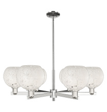 Innovations Lighting 716-6CR-PN-G1216-8WM - White Mouchette - 6 Light - 38 inch - Polished Nickel - Stem hung - Chandelier