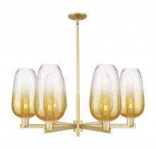 Innovations Lighting 716-6CR-SG-G484-7AM - Brookhaven Flute - 6 Light - 24 inch - Satin Gold - Chandelier