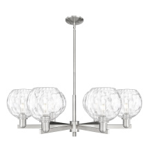 Innovations Lighting 716-6CR-SN-G1215-8 - Athens Water Glass - 6 Light - 38 inch - Satin Nickel - Stem hung - Chandelier