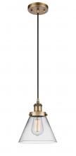 Innovations Lighting 916-1P-BB-G42 - Cone - 1 Light - 8 inch - Brushed Brass - Cord hung - Mini Pendant