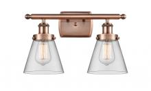 Innovations Lighting 916-2W-AC-G62 - Cone - 2 Light - 16 inch - Antique Copper - Bath Vanity Light