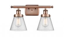 Innovations Lighting 916-2W-AC-G64 - Cone - 2 Light - 16 inch - Antique Copper - Bath Vanity Light