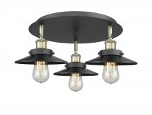 Innovations Lighting 916-3C-BAB-M6-BK - Edison - 3 Light - 20 inch - Black Antique Brass - Semi-Flush Mount