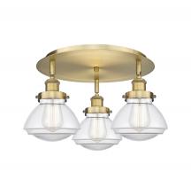 Innovations Lighting 916-3C-BB-G322 - Olean - 3 Light - 19 inch - Brushed Brass - Semi-Flush Mount