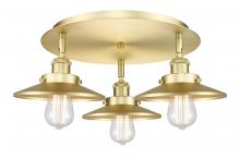 Innovations Lighting 916-3C-SG-M4-SG - Edison - 3 Light - 20 inch - Satin Gold - Semi-Flush Mount