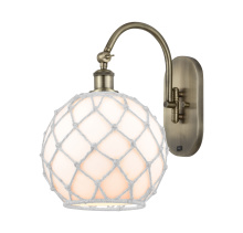 Innovations Lighting 918-1W-AB-G121-10RW - Farmhouse Rope - 1 Light - 10 inch - Antique Brass - Adjustable - Sconce