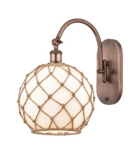 Innovations Lighting 918-1W-AC-G121-10RB - Farmhouse Rope - 1 Light - 10 inch - Antique Copper - Adjustable - Sconce