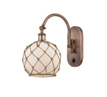 Innovations Lighting 918-1W-AC-G121-8RB - Farmhouse Rope - 1 Light - 8 inch - Antique Copper - Adjustable - Sconce