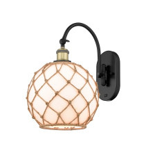 Innovations Lighting 918-1W-BAB-G121-10RB - Farmhouse Rope - 1 Light - 10 inch - Black Antique Brass - Adjustable - Sconce