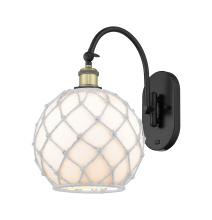 Innovations Lighting 918-1W-BAB-G121-10RW - Farmhouse Rope - 1 Light - 10 inch - Black Antique Brass - Adjustable - Sconce