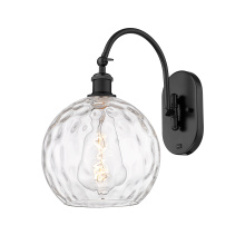 Innovations Lighting 918-1W-BK-G1215-10 - Athens Water Glass - 1 Light - 10 inch - Matte Black - Adjustable - Sconce