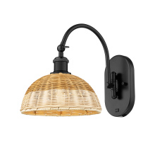 Innovations Lighting 918-1W-BK-NBD2-9-NAT - Bristol Natural II - 1 Light - 9 inch - Matte Black - Sconce