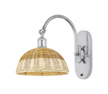 Innovations Lighting 918-1W-PC-NBD2-9-NAT - Bristol Natural II - 1 Light - 9 inch - Polished Chrome - Sconce