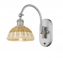 Innovations Lighting 918-1W-SN-NBD2-75-NAT - Bristol Natural II - 1 Light - 8 inch - Brushed Satin Nickel - Sconce