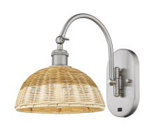 Innovations Lighting 918-1W-SN-NBD2-9-NAT - Bristol Natural II - 1 Light - 9 inch - Brushed Satin Nickel - Sconce