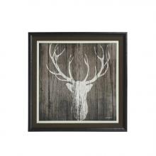 Stylecraft Home Collection WM21971 - Deer White Framed Wall Decor 