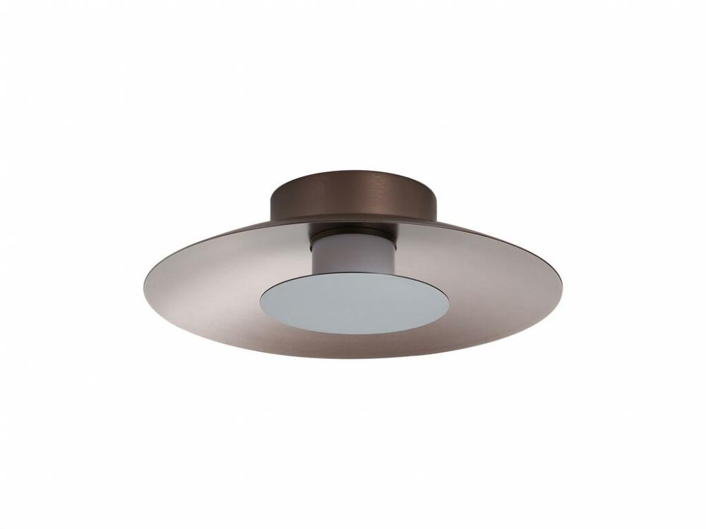 Luma LED Flush Mount - 12" in Coffee Silver with Graphite Shade