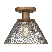 Golden 0304-SF CP - Carver CP Semi-Flush in Copper Patina