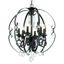 Golden 1323-6 BLK - 6 Light Chandelier