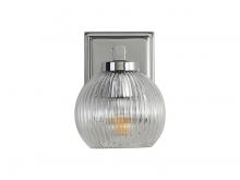 Golden 3094-BA1 CH-RIB - Elliott 1-Light Vanity Light in Chrome with Ribbed Clear Shade