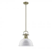 Golden 3604-L AB-WH - 1 Light Pendant with Rod